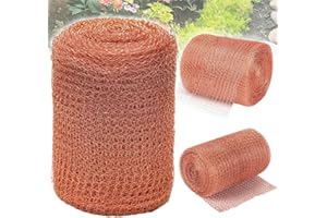 TELAOBAN 12mX127mm Kupferband Schneckenzaun Metall, Schneidbares Kupfergeflecht, Reines Kupfernetz, zum Bauen von Löchern, Schützen von Setzlingen und, Samen, Grill sauber reinigen