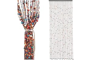 YCBTREE Perlenvorhang Türvorhang, Balkontür Fliegengitter, Türvorhang Perlen, Bohemian-Stil Bambusvorhang, Geeignet für Fenster, Türen, Wohnwagen als Dekoration & Insektenschutz, 90 x 190 cm