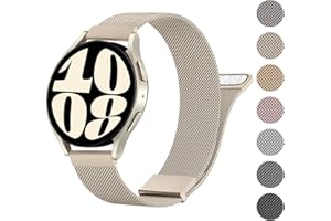 Meliya Metal Band Compatible with Samsung Galaxy Watch 6 Band 40mm 44mm, Galaxy Watch 6 Classic Bands 43mm 47mm, 20mm Stainless Steel Replacement Strap for Galaxy Watch 6 Band Women Men