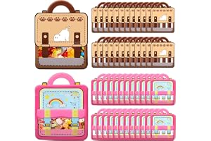 Bulk Gift Bags for Kids Birthday Party Supplies, 50 Pcs Plastic Gift Bag with Handles, Cartoon Backpack Goodie Bags, Clear Candy Bag, for Candy, Partys Favors, Snacks