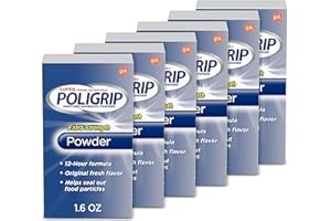 PoliGrip Super Denture Adhesive Powder, Extra Strength 1.6 oz Container (Pack of 6) by Super Poli-Grip