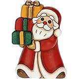 THUN - Babbo Natale con Regali in Ceramica Decorata a Mano, Linea Desideri di Natale, Decorazioni Natale Casa, 8x6x11.2 cm h