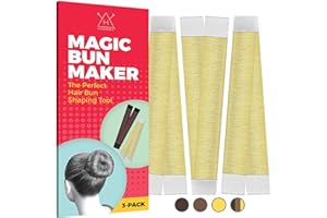 Hawwwy 3-teiliges Haarknoten-Macher-Set, Magisches Snap-and-Roll Haarknoten-Werkzeug, Donut-Haare, Haarknoten-Macher-Haarnadeln, Twist-Donuts für Hochsteckfrisuren Kinder - Gold