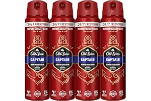 Old Spice Captain Desodorante Corporal En Spray Para Hombre, 48 Horas Fresco, 0% Sales De Aluminio, 4x150 ml