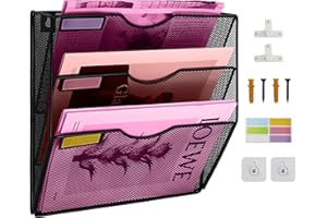 ideallife 3 Fächer Zeitschriften Wandhalter aus Metall, Aktenhalter Brief-Organizer, Zeitschriften-Aufbewahrung, Mehrzweck-Verwendung zum Ausstellen von Zeitungen, Papierdateien