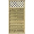 Alzira Premium Decorative Fence Gate with Flat Lattice Top - Hit & Miss design - 3'x6' / 0.90m Wide x 1.80m Height