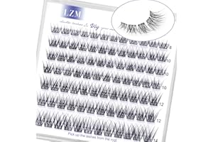 ‎LZM LZM Künstliche Wimpern, 8-14 mm, natürliche C Curl, handgefertigt, weich, DIY Wimpernverlängerung, wiederverwendbar, Falsche Lashes (Mond)