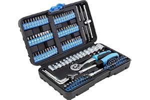 Archer 130-delars hylsnyckelsats – 1/4 tum – verktygssats i kromvanadium – spärrsats