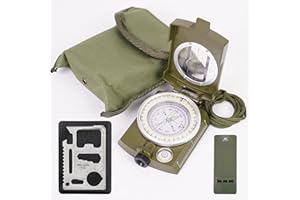 RLXMARTD Outdoor-Kompass aus Metall mit Sichtlinse, Lineal, Multi-in-1-Werkzeug und Pfeifen, multifunktionaler Orientierungslauf-Kompass für Kartenlesen, Navigation, Wandern, Abenteuer