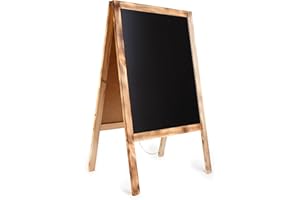 DWA Kundenstopper Holz Tafel Werbung Kreidetafel Aufsteller Werbetafel Holztafel Werbeaufsteller Straßenständer Gehsteig Holztafel A-Tafel - Burn FL2