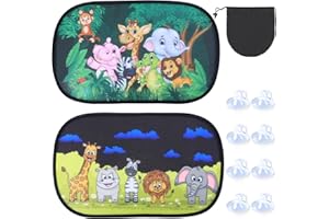 SIDESEA Parasol Coche Infantil Lateral, Parasol Ventana Cochecon Protección UV Parasol Coche Bebe con Motivos de Animales