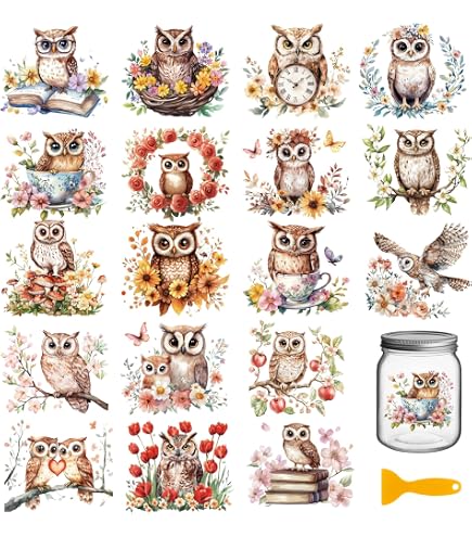 GLOBLELAND 18 Feuilles De Autocollants De Transfert En Forme De Libellule De 3.9x3.6pouces Texte Fleurs Décalcomanies Pour La Maison Tasses Plantes Transfert à Frotter Pour Meubles Vase Verre