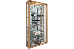 VCM Wall Display Cabinet Hanging Glass Display Cabinet Glass Vitrosa Maxi Mirror Beech