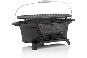 BBQ-TORO Parrilla de Hierro Fundido Estilo Hibachi I Parrillas de Mesa Portátiles I Mini Barbacoa
