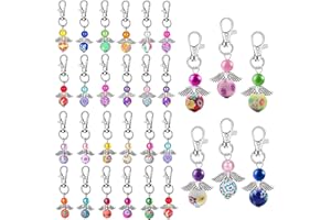 Lowats Schutzengel Anhänger 30 Stück Schutzengel Schlüsselanhänger Perlenengel Anhänger Engelanhänger Engel Charme Hochzeit Taufe Anhänger Schlüsselanhänger Engel für Handmade Basteln