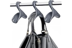 FNG8 Rangement Sac a Main Femme & Sacoche Homme [Lot de 3] - Cintre Sac a Main en Acrylique Gris Résistant pour Penderie & Armoire - Idéal pour Organiser aussi les Sacoches, Écharpes & Cravates