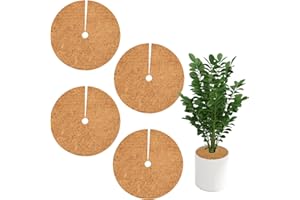 Kunaxku Protection en Noix de Coco pour Plantes en Pot, 40cm disques Fibre de Coco Protection Contre Le Gel hivernale, Lot de 4 Tapis