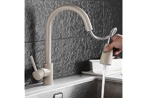 Fashionapple Rubinetti per lavelli da cucina Estrarre il colore dell'avena fredda a bocca girevole calda Rubinetto Miscelatore da Cucina Rubinetto per Lavello