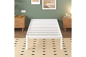 Lutown-Teen Rete Letto Singolo 80x190 cm a Doghe, Struttura Letto con Gambe ad Angolo Curvo, Giroletto Singolo Alta 30 cm in Ferro, Spazio Aggiuntivo Sotto, Montaggio Facile, Silenzioso, Bianco
