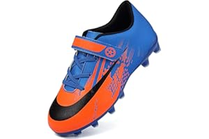 Dhinash Boys' Football Boots Astro Turf Trainers Kids Girls Cleats Soccer Shoes Junior Outdoor Athletics Sport Shoes Sneakers Spike Football Shoes Unisex