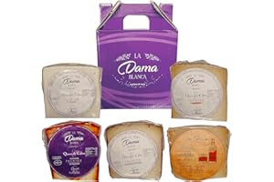 QUESOS LA ALDEA CALIDAD ARTESANAL QUESOS LA ALDEA | Caja Regalo de Quesos de Cabra - 5 Cuñas Premium: Tierno, Semicurado, al Vino Tinto, al Whisky y al Pimentón | Pack Degustación Artesanal | Cesta Gourmet | Perfecto para regalar