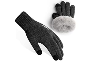 Rahhint Guanti in Lana per Bambini Guanti Invernali per Ragazzi e Ragazze Guanti Termici per Ragazzo Guanti in Maglia per Bambina con Fodera in Pile Isolante per bambini da 3 a 15 anni