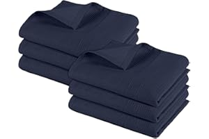 Pagnanno.–Hotel Quality Kitchen Tea Towels & Waffle Weave tea towel|Professional Cotton 45x70cm|Absorbent Fast Drying Dish Towels,Kitchen and Bar Towels (Pack of 6 (45x70cm), Waffle - Navy)