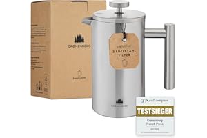 ‎GROENENBERG Groenenberg French Press I Hochwertige French Press Thermo mit Warmhalte-Funktion I Kaffeebereiter in verschiedenen Größen 300ml bis 1 Liter