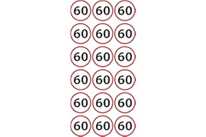 MKM PRINT Geburtstags Sticker 60 Jahre | 54 Stück | Aufkleber für Runde Geburtstage DIY