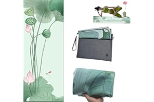 AZATEMGO Składana mata podróżna do jogi z torbą do przechowywania, mata do jogi