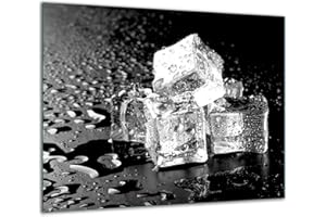 TMK ARTDEKO TMK - Copri piano cottura induzione 60x52 cm copertura per piano cottura in vetroceramica 1 pezzi universale per piastre di cottura paraspruzzi tagliere in vetro temprato come decorazione Nero