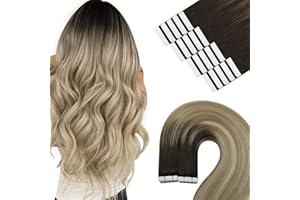 ‎YOUNGSEE YoungSee Tape in Extensions Balayage Tape Extensions Echthaar Braun Remy Echthaar Extensions Tape Skin Weft Tape Haarverlangerung Echthaar Hair Extensions Tape in Invisible 50 cm 50g 20pcs #4/14/60