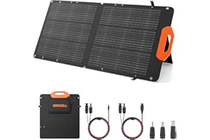 GRECELL Faltbares Solarpanel 100W Solarmodul, Adjustable Kickstand 21.5V mit Ausgang für Tragbare Powerstation Solargenerator Camping Wohnmobil Caravan Gartenhäuse Reise