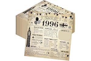 Eiapadeor 30th Birthday Paper Napkins - 50 Pcs 30th Birthday Cocktail Paper Napkins Back in 1996 Vintage Themed Disposable Tableware for Women Men Her 30 Year Old Party Supplies 6.3 x 6.3 inch Folded