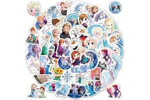 BUXIUGAN 100pcs Cartoon Frozen Stickers Princess Decal for Kids Girl,Cute Disney Princess Waterproof Vinyl Stickers for Adult Teen Water Bottle Laptop Phone Guitar Notebook Skateboard Travel Case Scrapbook