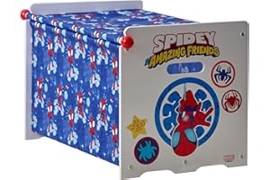 SPIDER-MAN Disney Marvel Spidey and His Amazing Friends Storage Box - Easy to Assemble Toy Chest for Kids - Sturdy & Durable Design - Ideal for Organizing Toys, Books, and Games in Bedrooms or Playrooms