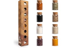 SIMPLY WOOD gourmetsalter, sorter från hela världen som ett idealiskt kryddpresentset/saltset gåvor från havssalt 8 x 25 g, 200 g, utgåva