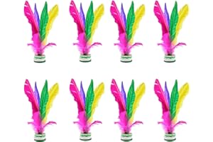 Plume Volant Fitness Kicking Shuttlecock Jouer Au Foot De Plumes Jeu De Balles Attraper De Plein Air Jeu De Coups De Pied Jouer Au Petit Football Pour Jeu De Sport d'Exercice De Pied Jianzi 8 Pièces