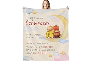 ‎G-DAKE G-dake Schwester Geschenk, Beste Schwester Kuscheldecke mit Spruch, Sinnvolles Geschenk für Schwester Geburtstagsgeschenk Geschenkideen, Flauschige Decke 130x150cm