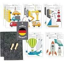 Kit Poinçonnage Enfant Dès 4 Ans - 2 Aiguilles Sûres, 2 Feutrines, 10 Motifs, Activité Créative Manuelle - 7