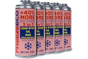 FREEZECO 3-i-1-5 burkar R134a reservkylmedel för fyllning av luftkonditioneringssystem för personbilar 1995-2016, 235 g