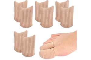Ssiyiya Gel-Zehenschutz für große Zehen, weicher Stoff, Zehenschutz, geschlossene Kappen, Zehenmanschetten, Anti-Reibung, große Zehenschutz, für Männer und Frauen, Fußpflege, 8 Stück