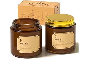 TRINIDa Scented Candles for Living Room, 2 Pack 3.5oz Soy Wax Candles for Home Scented, Deep Sleep & Detox Aromatherapy Candles Gift Set, Relaxation Gifts for Women