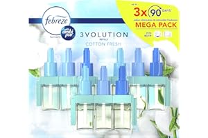 Febreze 3Volution Lufterfrischer-Nachfüllpack, 60 ml, Cotton Fresh, 3 alternative Düfte zur Geruchsbeseitigung weiß
