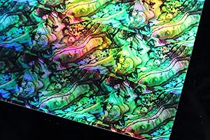 Tigofly Abalone-Muschel-Aufkleber, holografische Klebefolie, blinkend, künstliche Fischhaut, harte Köder, Aufkleber, Grün, 4 Stück, 10 x 22 cm