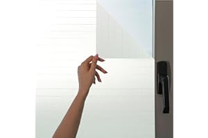 MARAPON® Fensterfolie mit Nadelstreifen [75x200 cm] inkl. eBook mit Profitipps - Sichtschutzfolie Fenster mit statischer Haftung - Milchglasfolie - Fensterbilder selbsthaftend Blickdicht