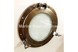 MEDIEVAL REPLICAS Marine Nautical Store Antique Canal Boat Porthole-Window Ship Round Glass Wall Decor Porthole (15" inches)