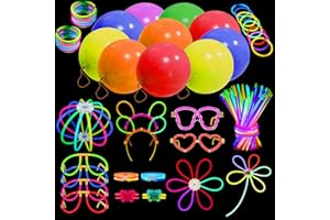 MOSSNDAR 238 Pezzi Braccialetti Luminosi Fluorescenti, Starlight Fluo Party Festa Gadget con 10 Palloni da Punch, Bracciali Accessori Bambini Decorazione per Matrimonio Compleanni Halloween,Natale