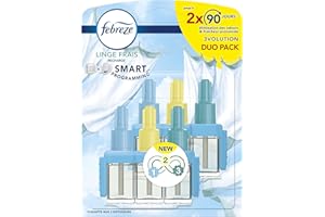 Febreze 3Volution Linge Frais Recharge Pour Désodorisant Électrique (2x20ml) 40ml, Élimination Des Odeurs