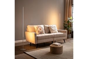 EDISHINE 2 PCS Lámpara de Pie LED Regulable Moderna con Interruptor de Pie, 3000K Blanco Cálido 1100 Lumenes, Función de Memoria, Columna de Luz de 147 cm para Sala de Estar, Dormitorio, Oficina